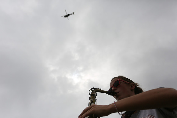 Flyover during National Anthem